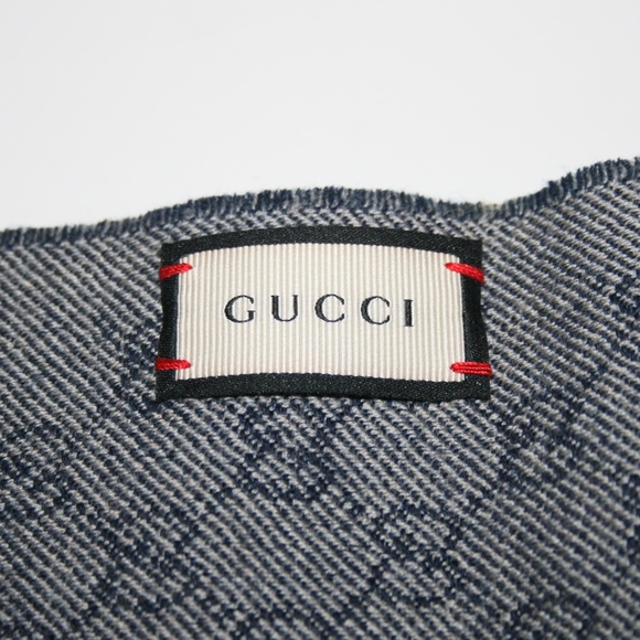 Gucci Blooms Floral Blue Wool Neck Scarf - Picture 5 of 8